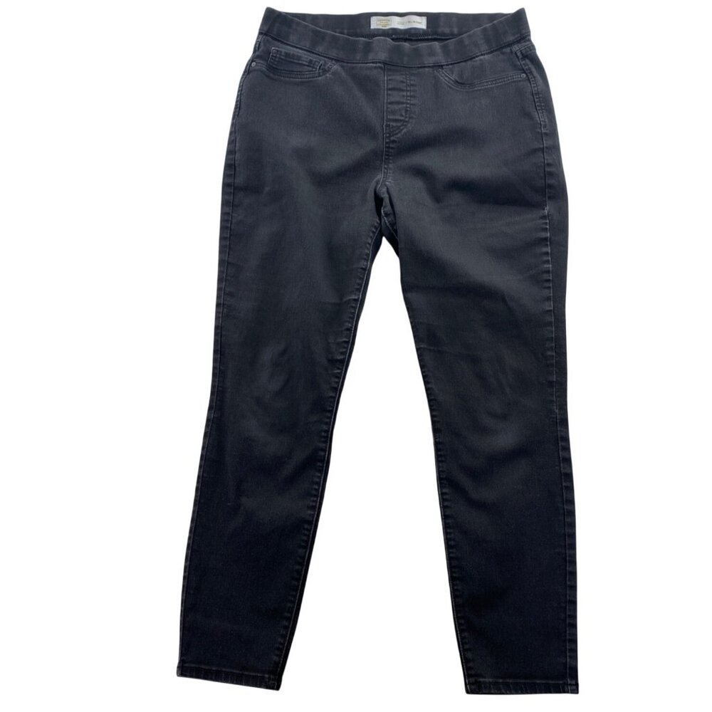 Signature By Levi's Jeans 14M 32x30 Totally Shaping Pull-On Skinny Black
